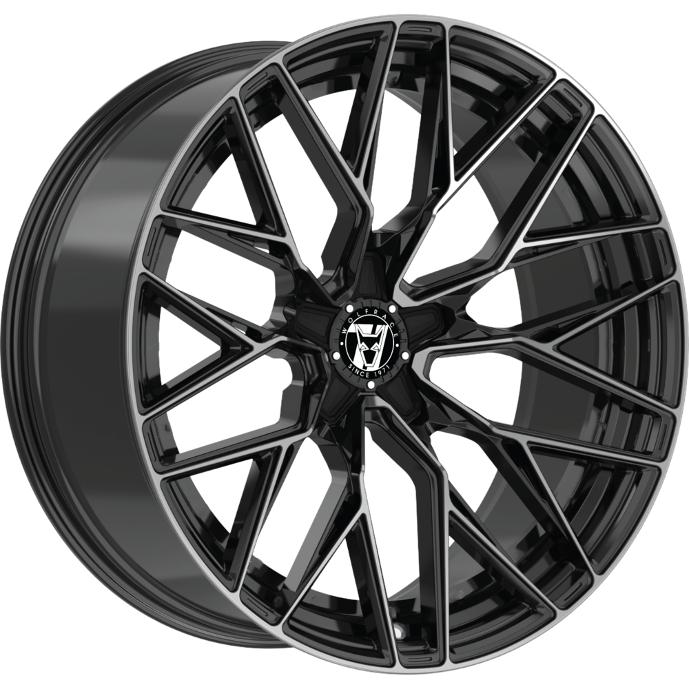 8.5x18 Wolfrace 71 Wolfsburg GTR Gloss Raven Black Polished