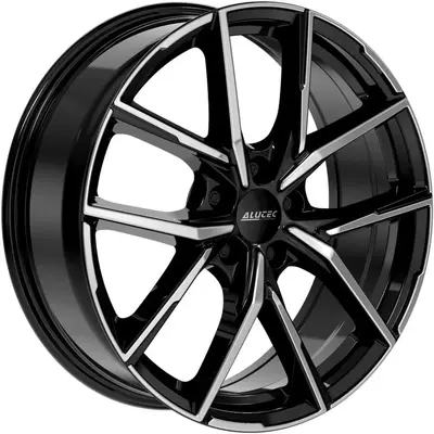 8x18 Alutec Aveleno Diamond Black Polished Alloy Wheels Image