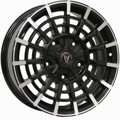7.5x18 Wolfrace Eurosport Turismo Super T Gloss Black Polished Alloy Wheels Image