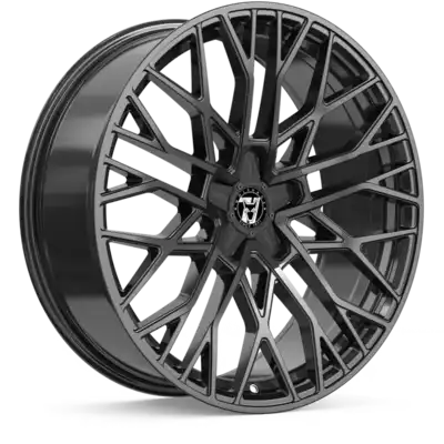 8.5x18 Wolfrace 71 Venom Black Edition Gloss Raven Black Alloy Wheels Image