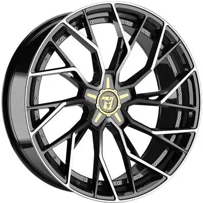 8.5x18 Wolfrace 71 Voodoo 50th Anniversary Gloss Raven Black Polished Alloy Wheels Image