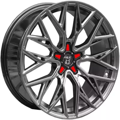 Large 8.5x19 Wolfrace 71 Wolfsburg GTR CUSTOM Racing Carbon Red Inserts
