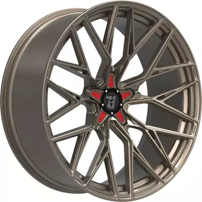 Wolfrace 71 Wolfsburg GTR CUSTOM Racing Bronze Red Inserts Alloy Wheels Image