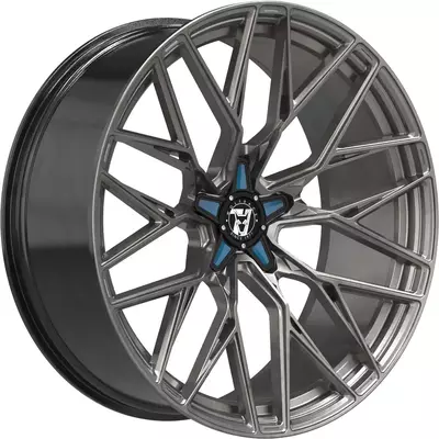 Wolfrace 71 Wolfsburg GTR CUSTOM Racing Carbon Blue Inserts Alloy Wheels Image