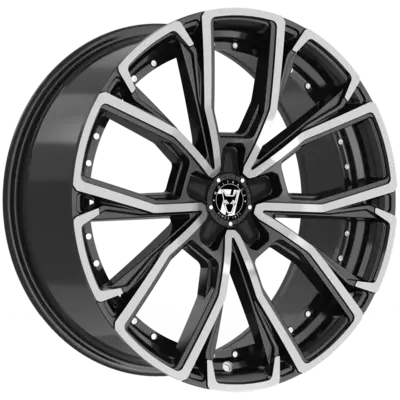 Wolfrace 71 Matrix CUSTOM 2 Gloss Raven Black Polished Alloy Wheels Image