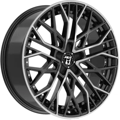 Wolfrace 71 Venom Custom Gloss Raven Black Polished Alloy Wheels Image