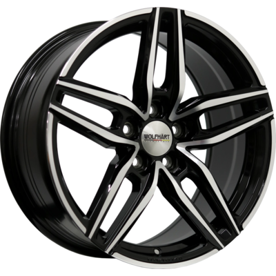 8.5x18 Wolfhart Flowformed Talon 2 Gloss Black Polished Face Alloy Wheels for Cars