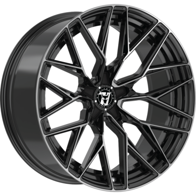8.5x18 Wolfrace 71 Wolfsburg GTR 2 Gloss Raven Black Polished Alloy Wheels for Cars