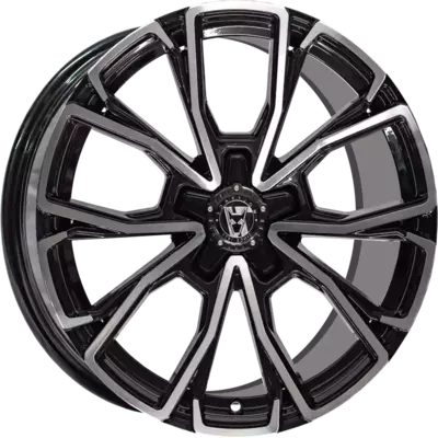 8.5x18 Wolfrace 71 Matrix CUSTOM 2 Gloss Raven Black Polished Alloy Wheels Image