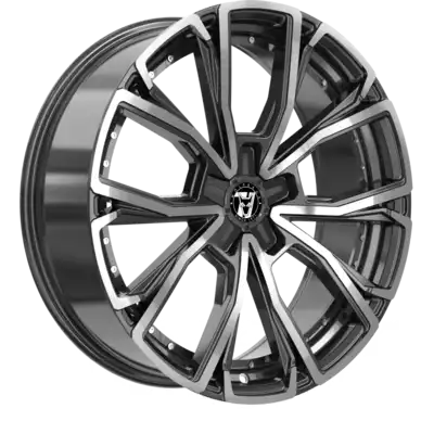 8.5x18 Wolfrace 71 Matrix Custom Gloss Raven Black Polished Alloy Wheels Image