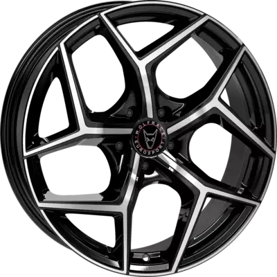 Wolfrace Eurosport TUV Salento Diamond Black Polished Alloy Wheels Image
