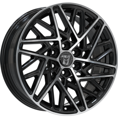 Wolfrace 71 Sonic GT6 Gloss Raven Black Polished Alloy Wheels