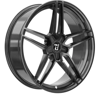 8.5x18 Wolfrace 71 Talon Black Edition Gloss Raven Black Alloy Wheels Image