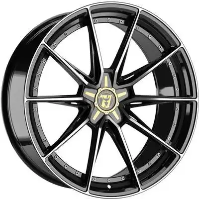 8.5x18 Wolfrace 71 Urban Racer 50th Anniversary Gloss Raven Black Polished Alloy Wheels Image