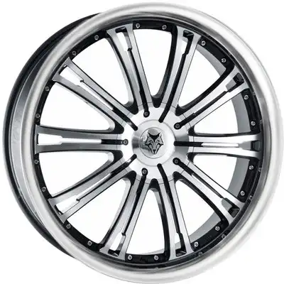 8.5x20 Wolfrace Explorer Vermont Gloss Black Polished Face and Lip Alloy Wheels Image