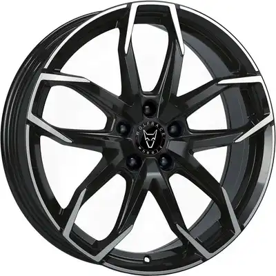 6.5x16 Wolfrace Eurosport TUV Lucca Diamond Black Polished Alloy Wheels Image