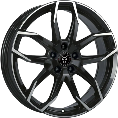 6.5x16 Wolfrace Eurosport TUV Lucca Diamond Black Polished Alloy Wheels